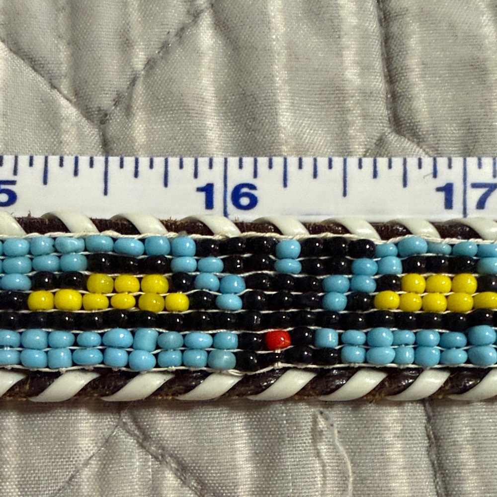 Hand-Beaded Turquoise Leather Belt - Women Accessories - Picture 5 of 5